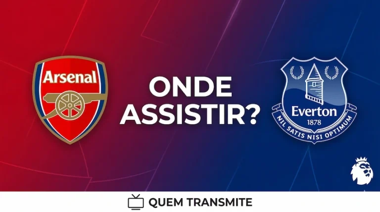 Arsenal x Everton: onde assistir ao vivo - Premier League 25/26. (Arte: Inteligência Artificial / Quem Transmite)