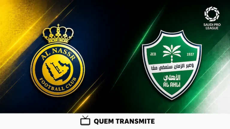 Escudos de Al Nassr e Al Ahli no texto Al Nassr x Al Ahli: assista ao vivo com imagens - Campeonato Saudita 25/26