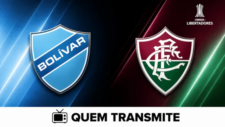Escudos de Bolívar e Fluminense no texto Bolívar x Fluminense: veja onde assistir ao vivo e horário - Libertadores 2026