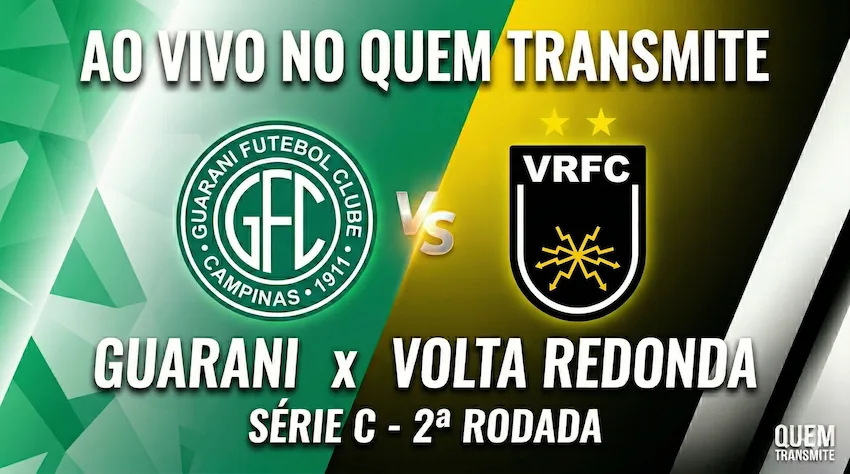 Guarani x Volta Redonda: assista ao vivo e com imagens – Série C 2026