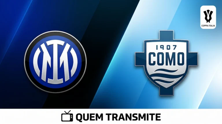 Escudos de Inter de Milão e Como no texto Inter de Milão x Como: assista ao vivo e com imagens - Copa da Itália 25/26