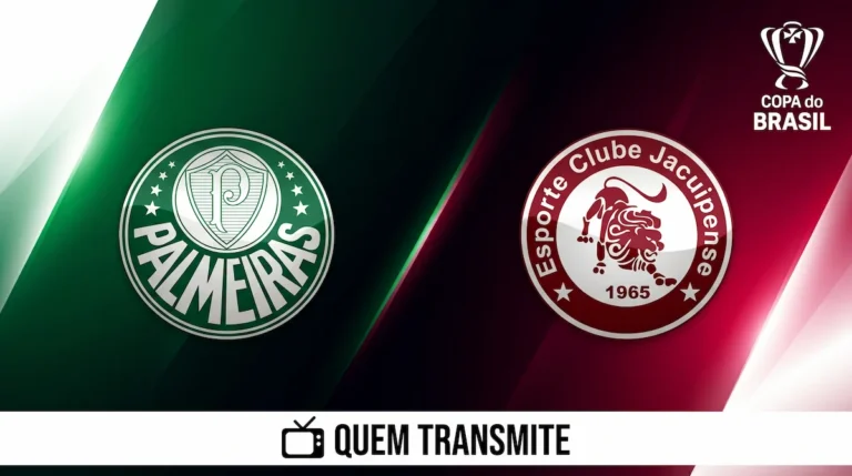 Escudos de Palmeiras e Jacuipense no texto Palmeiras x Jacuipense: onde assistir ao vivo horário e escalações - Copa do Brasil 2026