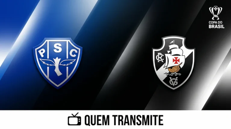 Escudos de Paysandu e Vasco no texto Paysandu x Vasco: assista ao vivo e com imagens - Copa do Brasil 2026