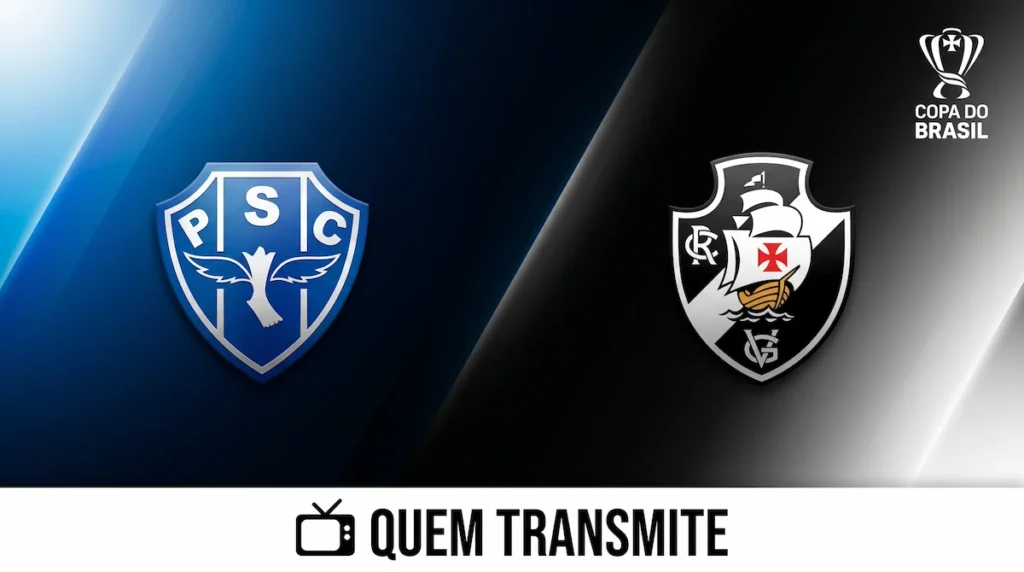 Escudos de Paysandu e Vasco no texto Paysandu x Vasco: onde assistir ao vivo horário e escalações - Copa do Brasil 2026