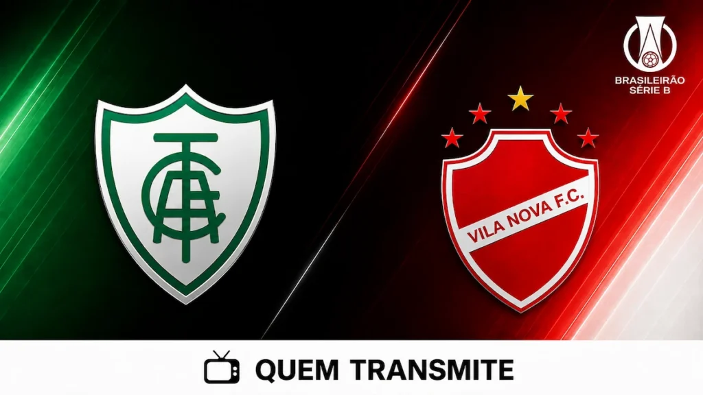 Escudos de América Mineiro e Vila Nova no texto América Mineiro x Vila Nova AO VIVO: onde passa e horário – Série B 2026