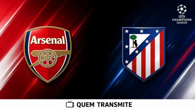 Escudos de Arsenal e Atlético de Madrid no texto Arsenal x Atlético de Madrid: veja onde assistir ao vivo e horário - Champions League 25/26