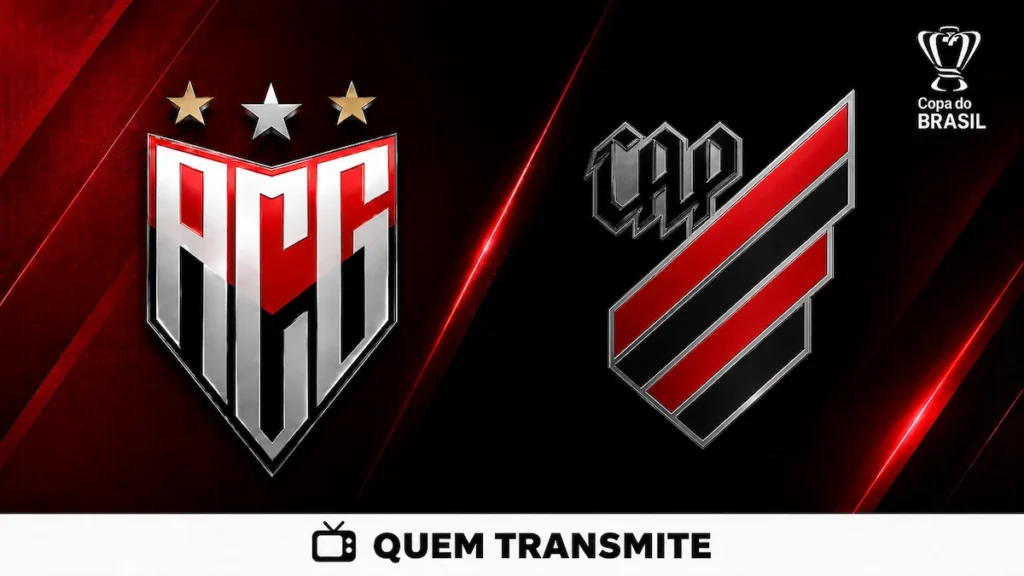 Atlético Goianiense x Athletico Paranaense: veja onde assistir ao vivo e horário - Copa do Brasil 2026. (Arte: Inteligência Artificial / Quem Transmite)