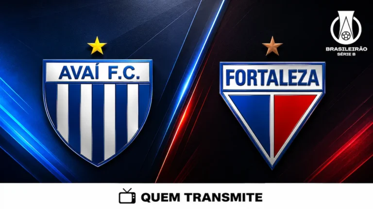 Escudos de Avaí e Fortaleza no texto Avaí x Fortaleza: veja onde assistir ao vivo e horário - Série B 2026