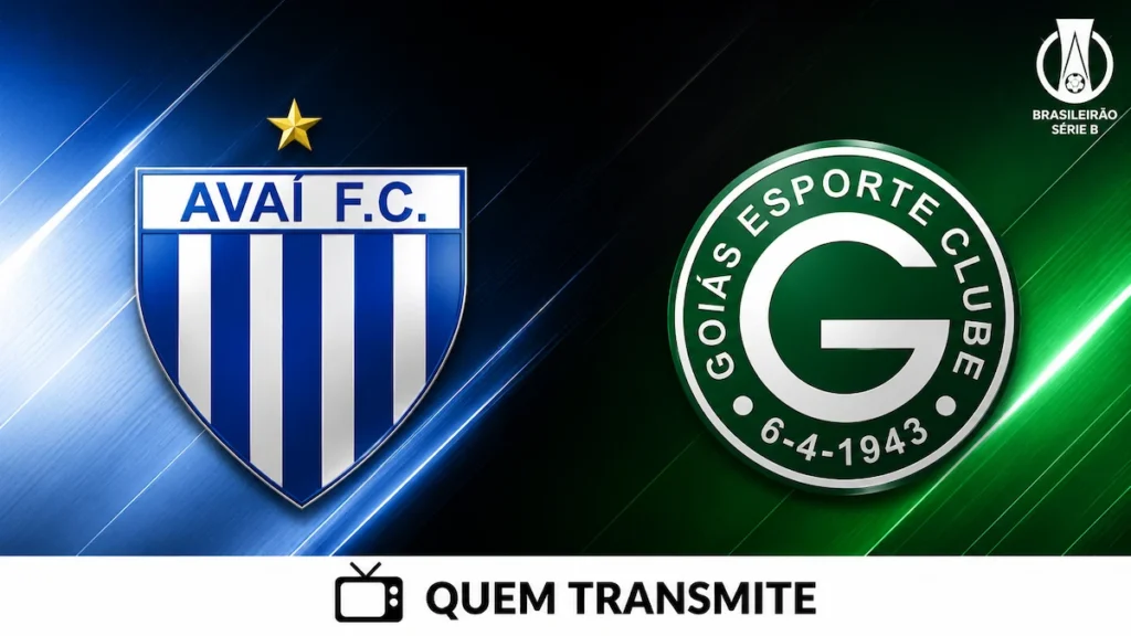 Escudos de Avaí e Goiás no texto Avaí x Goiás AO VIVO: onde passa e horário – Série B 2026