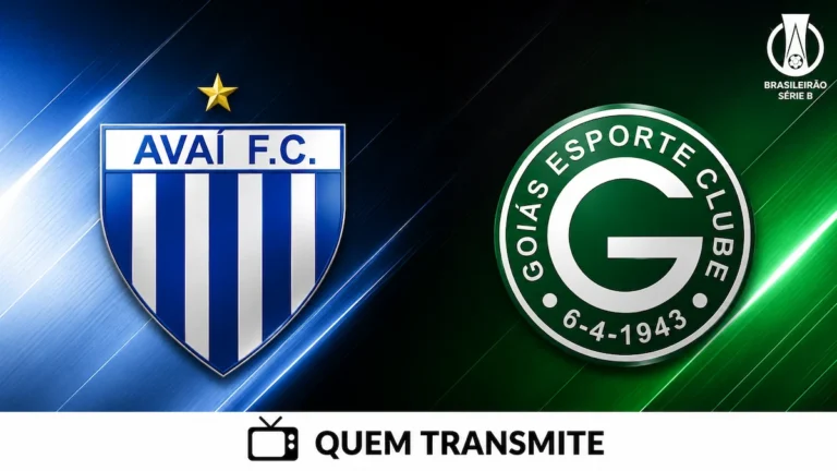 Escudos de Avaí e Goiás no texto Avaí x Goiás AO VIVO: onde passa e horário – Série B 2026