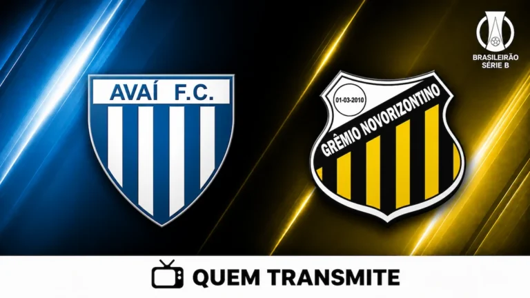 Escudos de Avaí e Novorizontino no texto Avaí x Novorizontino: veja onde assistir ao vivo e horário - Série B 2026