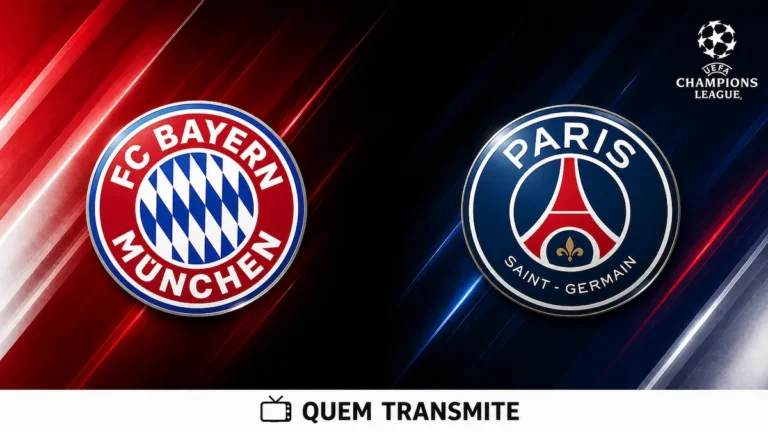 Escudos de Bayern e Munique e PSG no texto Bayern de Munique x Paris Saint-Germain: veja onde assistir ao vivo e horário - Champions League 25/26