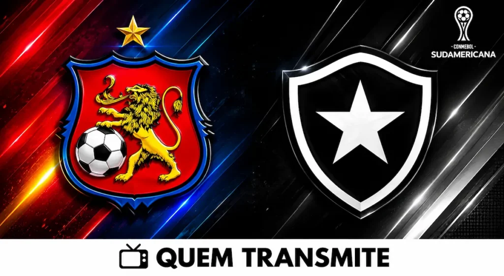 Escudos de Caracas e Botafogo no texto Caracas x Botafogo AO VIVO: onde passa e horário – Sul-Americana 2026