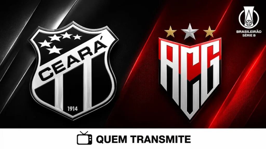 Escudos de Ceará e Atlético Goianiense no texto Ceará x Atlético Goianiense: veja onde assistir ao vivo e horário - Série B 2026