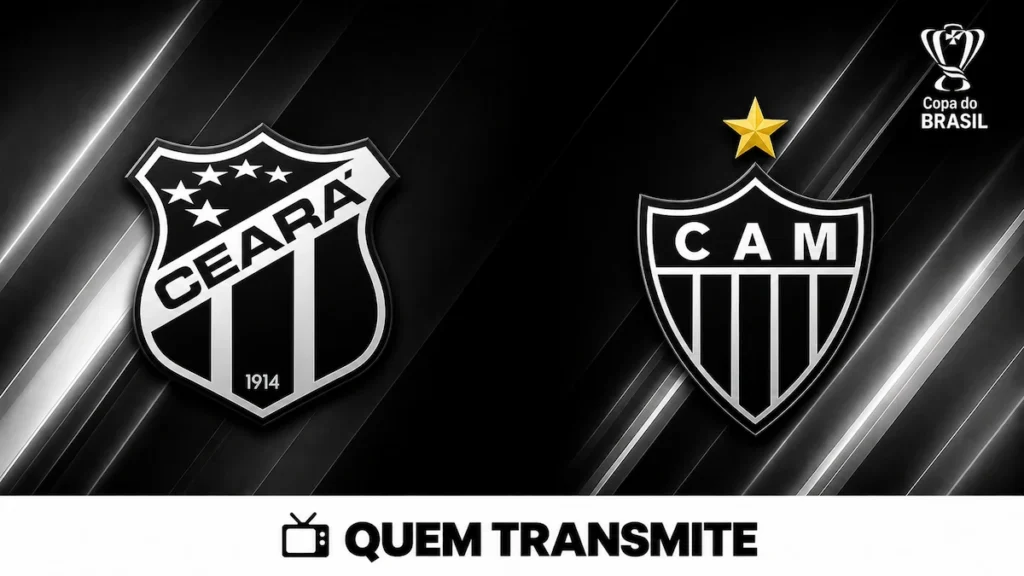 Escudos de Ceará e Atlético Mineiro no texto Ceará x Atlético Mineiro: veja onde assistir ao vivo e horário - Copa do Brasil 2026