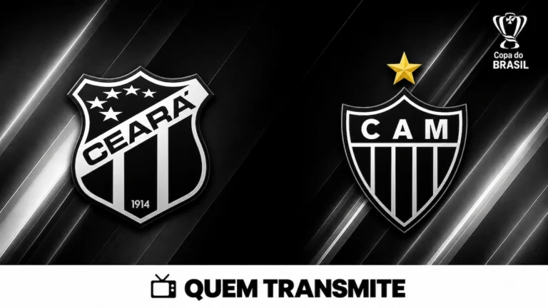 Escudos de Ceará e Atlético Mineiro no texto Ceará x Atlético Mineiro: veja onde assistir ao vivo e horário - Copa do Brasil 2026