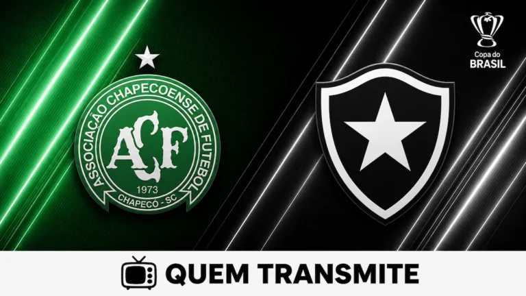 Escudos de Chapecoense e Botafogo no texto Chapecoense x Botafogo: veja onde assistir ao vivo e horário - Copa do Brasil 2026