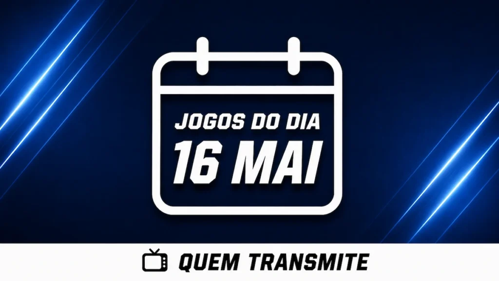 Confira onde assistir ao vivo os jogos deste sábado – 16 de maio de 2026. (Arte: Inteligência Artificial / Quem Transmite)