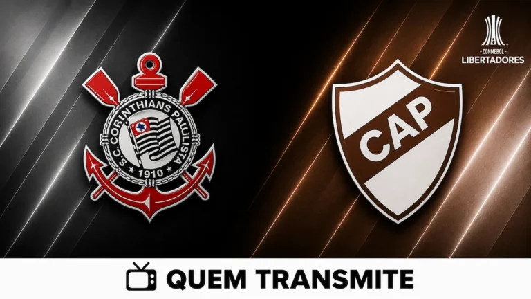 Escudos de Corinthians e Platense no texto Corinthians x Platense AO VIVO: onde passa e horário – Libertadores 2026