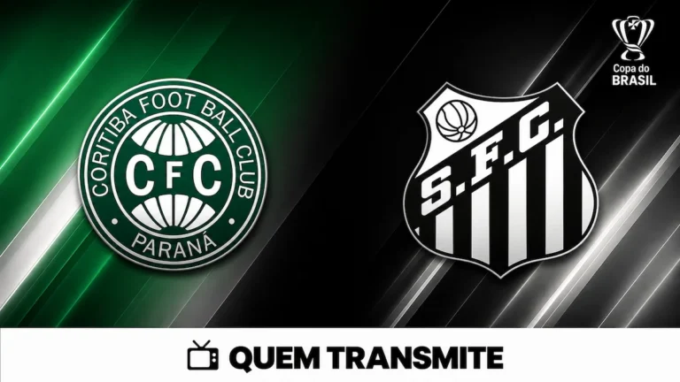 Escudos de Coritiba e Santos no texto Coritiba x Santos: veja onde assistir ao vivo e horário - Copa do Brasil 2026