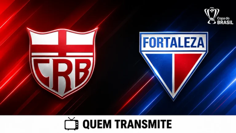 Escudos de CRB e Fortaleza no texto CRB x Fortaleza: veja onde assistir ao vivo e horário - Copa do Brasil 2026