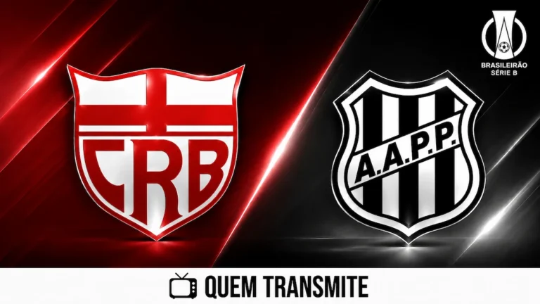 Escudos de CRB e Ponte Preta no texto CRB x Ponte Preta AO VIVO: onde passa e horário – Série B 2026.