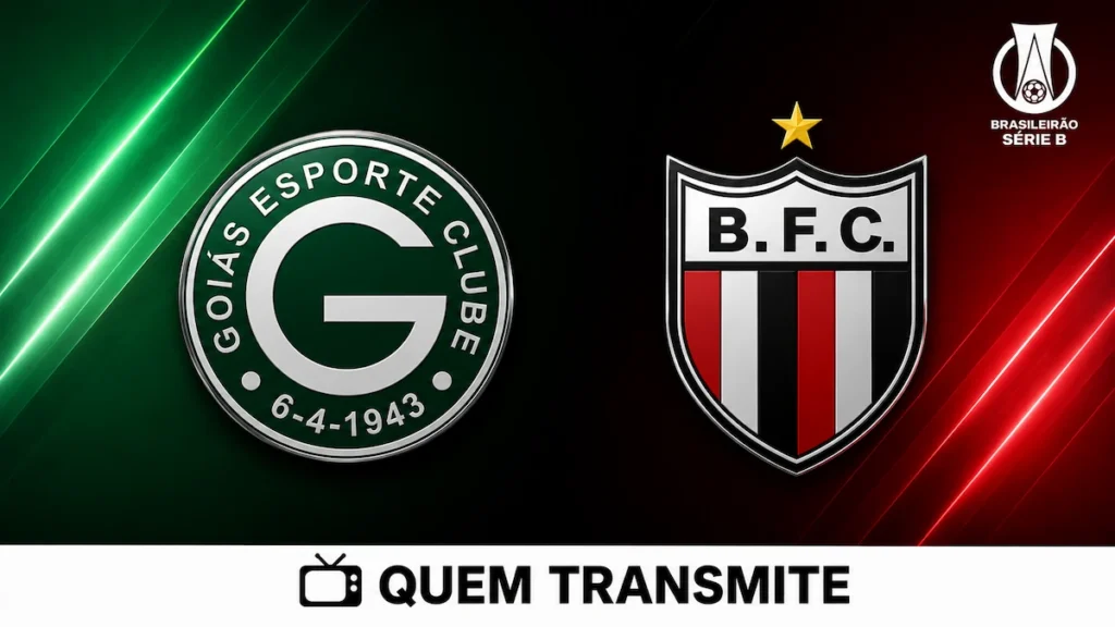 Escudos de Goiás e Botafogo no texto Goiás x Botafogo: veja onde assistir ao vivo e horário - Série B 2026