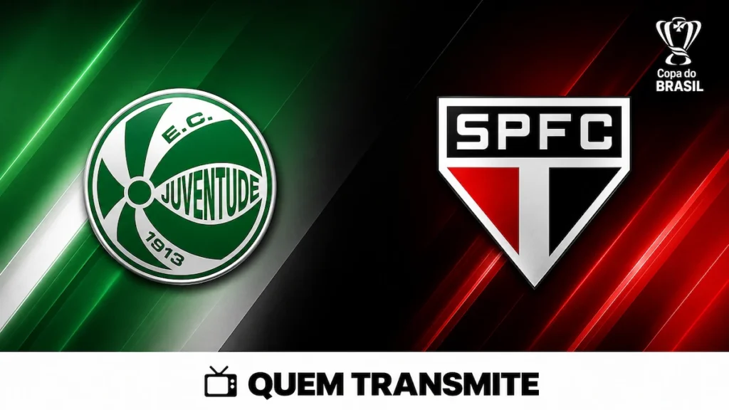 Escudos de Juventude e São Paulo no texto Juventude x São Paulo: veja onde assistir ao vivo e horário - Copa do Brasil 2026