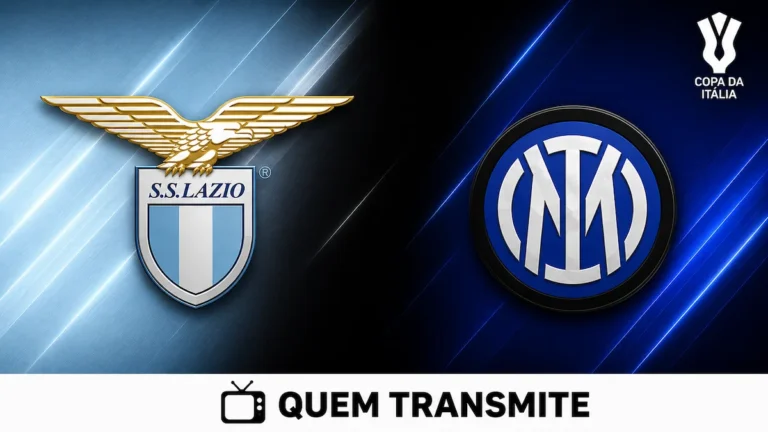 Escudos de Lazio e Inter de Milão no texto Lazio x Inter de Milão: assista ao vivo com imagens - Copa da Itália 25/26