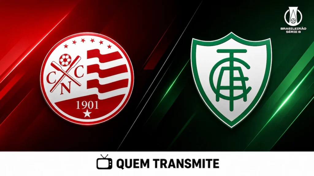 Escudos de Náutico e América Mineiro no texto Náutico x América Mineiro: veja onde assistir ao vivo e horário - Série B 2026