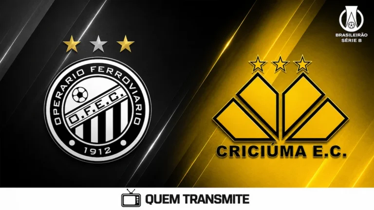 Escudos de Operário e Criciúma no texto Operário x Criciúma AO VIVO: onde passa e horário – Série B 2026