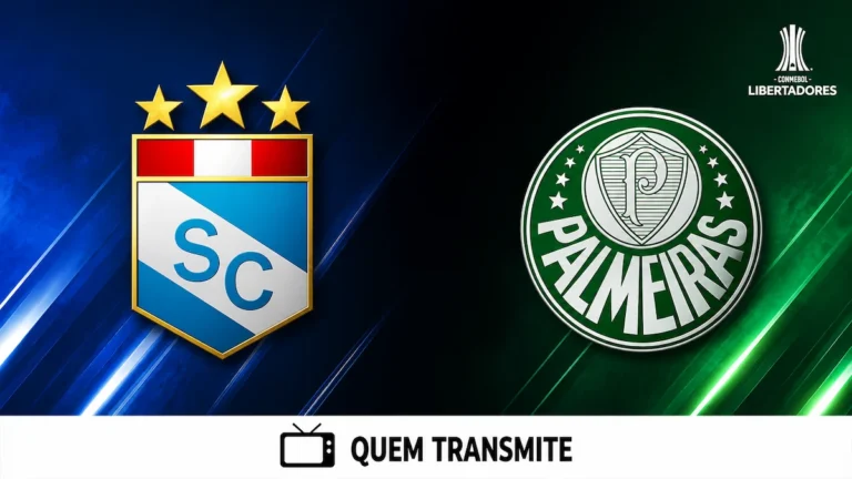 Escudos de Sporting Cristal e Palmeiras no texto Sporting Cristal x Palmeiras: veja onde assistir ao vivo e horário - Libertadores 2026