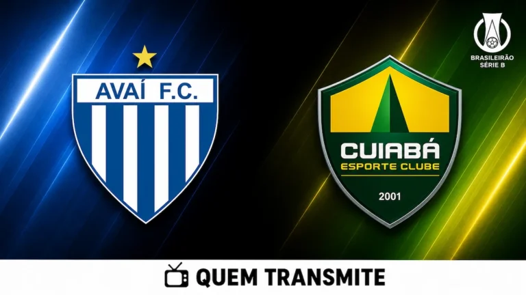 Escudos de Avaí e Cuiabá no texto Avaí x Cuiabá AO VIVO: onde passa e horário – Série B 2026