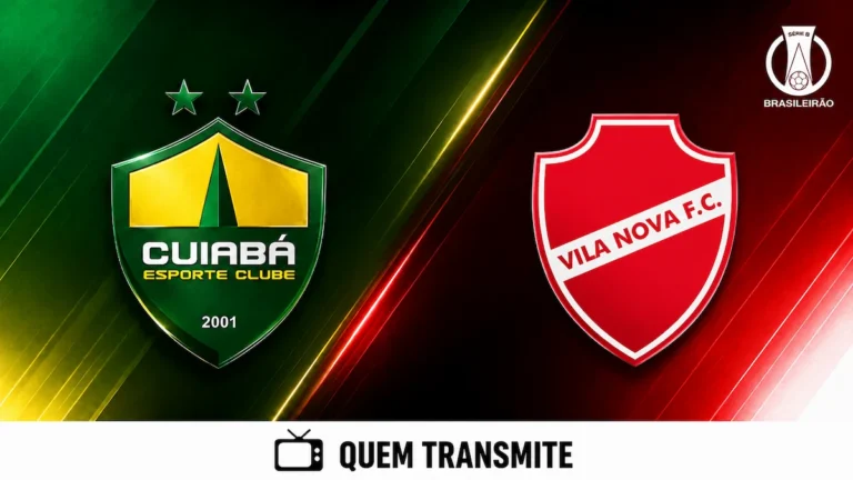Escudos de Cuiabá e Vila Nova no texto Cuiabá x Vila Nova AO VIVO: onde passa e horário – Série B 2026