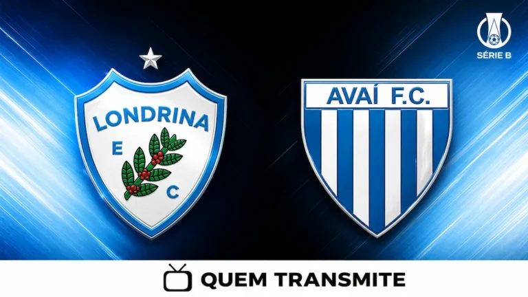 Escudos de Londrina e Avaí no texto Londrina x Avaí AO VIVO: onde passa e horário – Série B 2026