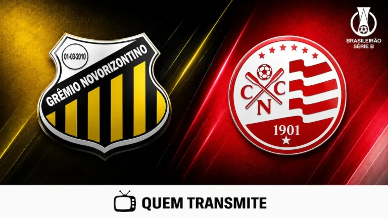 Escudos de Novorizontino e Náutico no texto Novorizontino x Náutico AO VIVO: onde passa e horário – Série B 2026